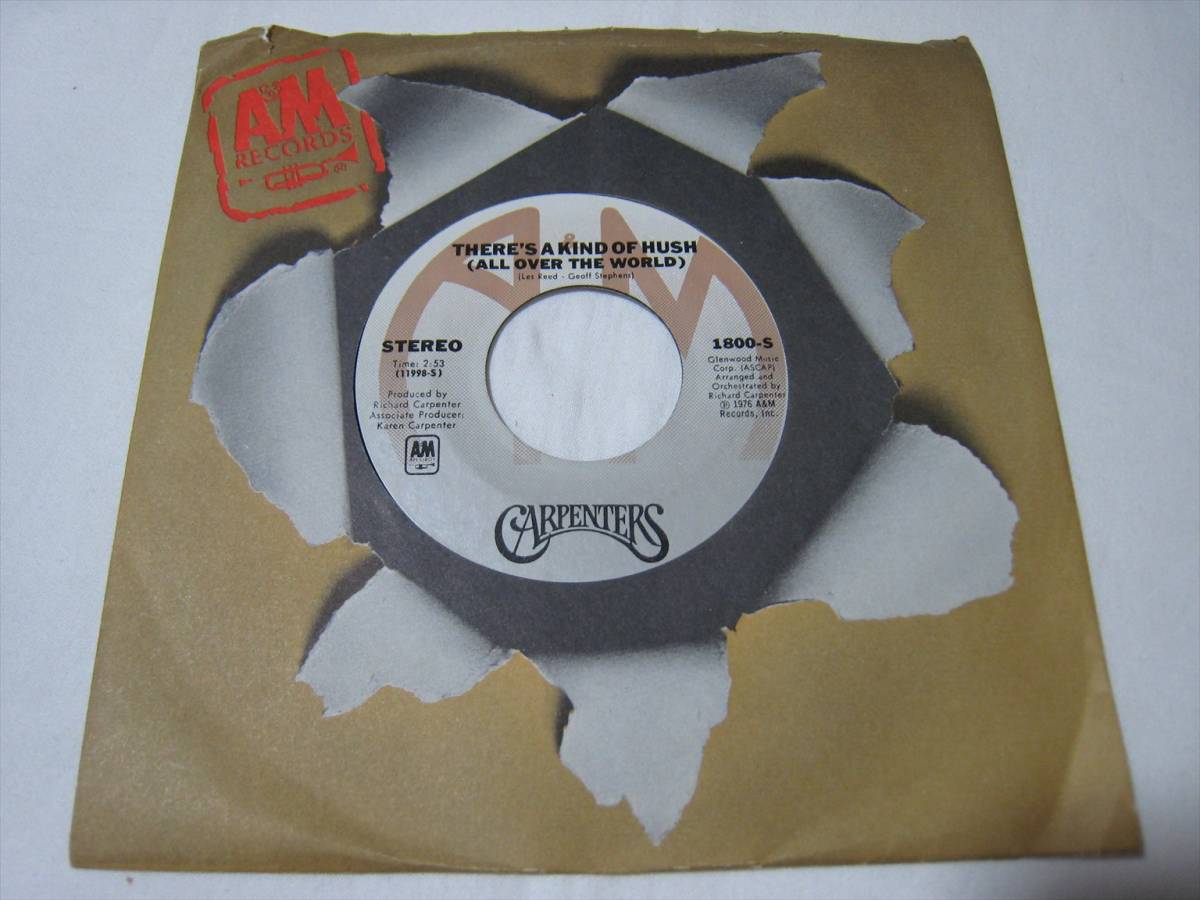 【7”】 CARPENTERS / THERE'S A KIND OF HUSH (ALL OVER THE WORLD) US盤 カーペンターズ 見つめあう恋 美音拍卖