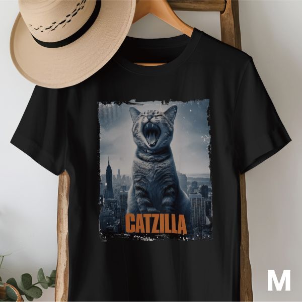 ◆『CATZILLA』怪獣猫Tシャツ【ブラック】5001-01【Mサイズ】拍卖