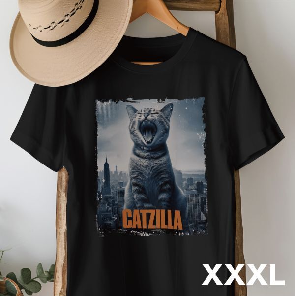 ★『CATZILLA』怪獣猫Tシャツ【ブラック】5001-01【XXXLサイズ】拍卖