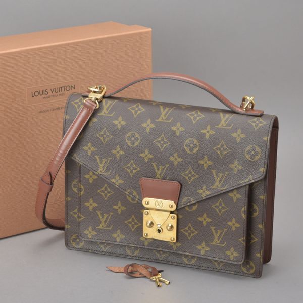 極美品 ルイヴィトン モンソー ハンドバッグ 2WAY ショルダーバッグ モノグラム 鍵/箱付き M51187 ※内ベタ無し 鞄 /070226-01/e.g/h.k拍卖