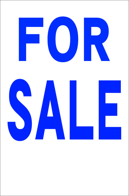 シンプル縦型看板「FOR SALE(青)」【不動産】屋外可拍卖