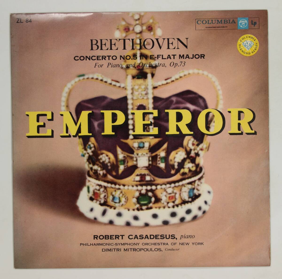 【国内初期盤10吋】カサドシュ,ミトロプーロス/ベートーヴェン:ピアノ協奏曲第5番(並品,MONO,FLAT)拍卖