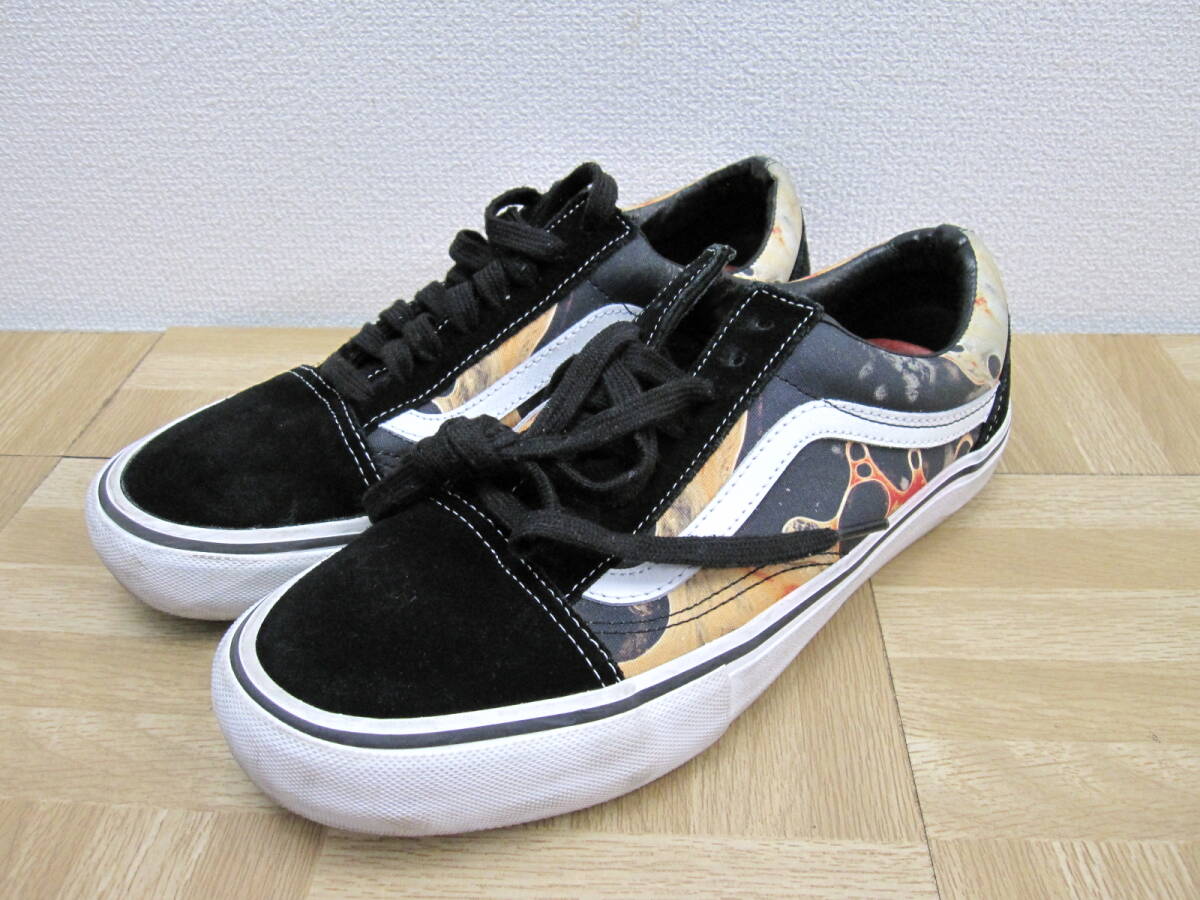 km/515525/2504/Supreme(シュプリーム) VANS(バンズ) キャンバス ローカットスニーカー/ブラック・総柄/サイズ27.0cm拍卖