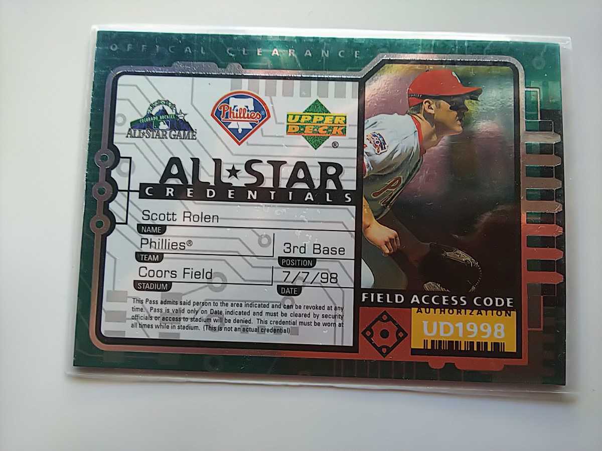 1998 Upperdeck All-Star Credentials Scott Rolen拍卖