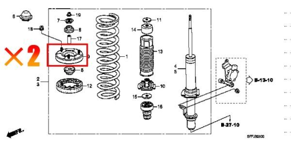 ★新品★ ホンダ純正 HONDA オデッセイ RB1 リア アッパー マウント サスペンション 2個set拍卖