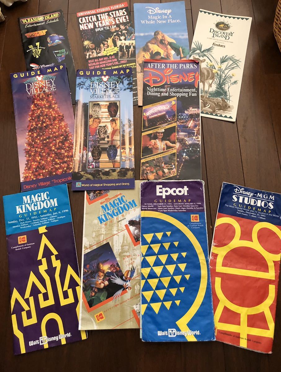 1990年代 ディズニーワールド(マジックキングダム・MGMスタジオ・エプコットセンター)パンフレットまとめて Disney 当時もの 英語版拍卖