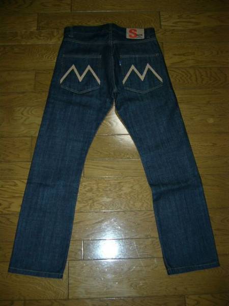 新品 M&M インディゴ デニム S エムアンドエム ポケット Mロゴ拍卖