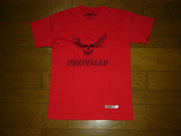 新品 UNRIVALED アンライバルド スカルロゴ Tシャツ S 赤ドクロ拍卖