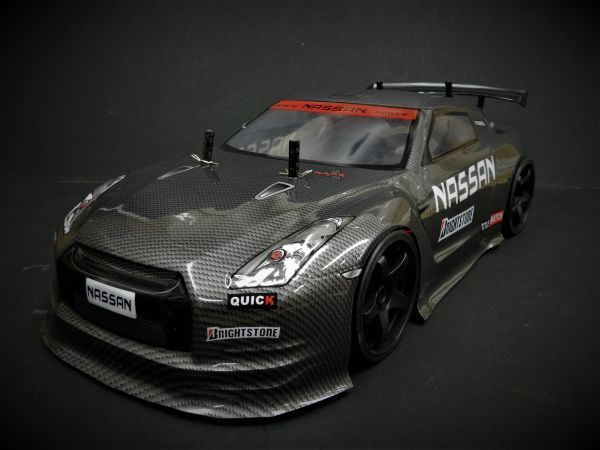 Li-ionバッテリー 2.4GHz 1/10 ドリフトラジコンカー R35 GTR タイプ カーボンブラック 【ターボ機能付き・塗装済み完成品・フルセット】拍卖