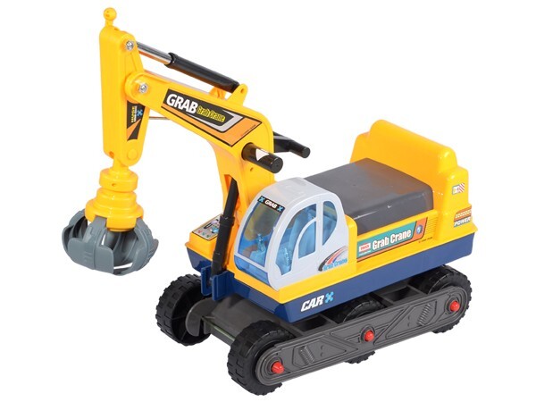【脱着可能なゴム製クローラ採用でまるで本物のショベルカー】掬う、掴む 一台二役!乗用グラップルショベルカー ヘルメット付 乗用ユンボ拍卖