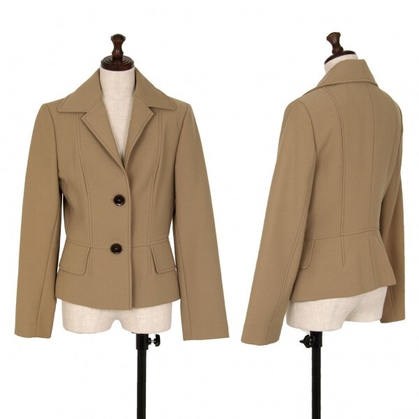 ドルチェ&ガッバーナDOLCE&GABBANA 裏レオパードウールジャケット ベージュ40拍卖