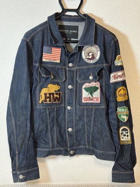 HUNTING WORLD ハンティングワールド 刺 ワッペン デニムジャッケト Mサイズ 81JK07 ■ 龍118三拍卖