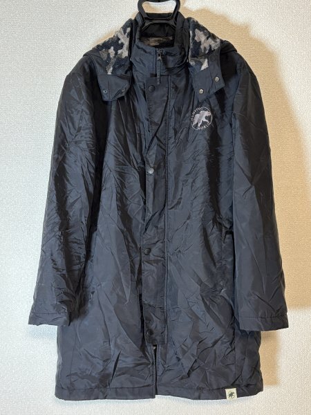 Mサイズ HUNTING WORLD ハンティングワールド ナイロン ジャケット ジャンパー コート フード 裏 ボア 黒 42BC06 秋冬 ■ 龍120三拍卖