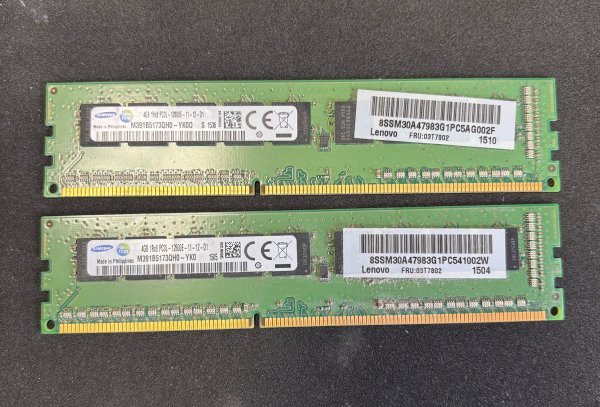 Samsung PC3L-12800E DDR3L-1600 4GB 2枚組 (合計 8GB) ECC 1.35V/1.5V 1Rx8 240pin拍卖