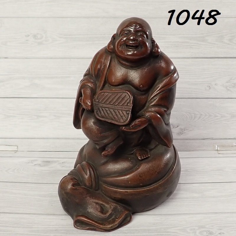 ■FK-1048 古備前 布袋尊 置物 20250424拍卖
