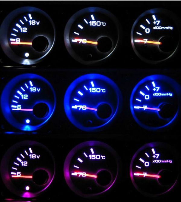 BCNR33スカイラインGT-R 3連メーターLED照明!レッド拍卖