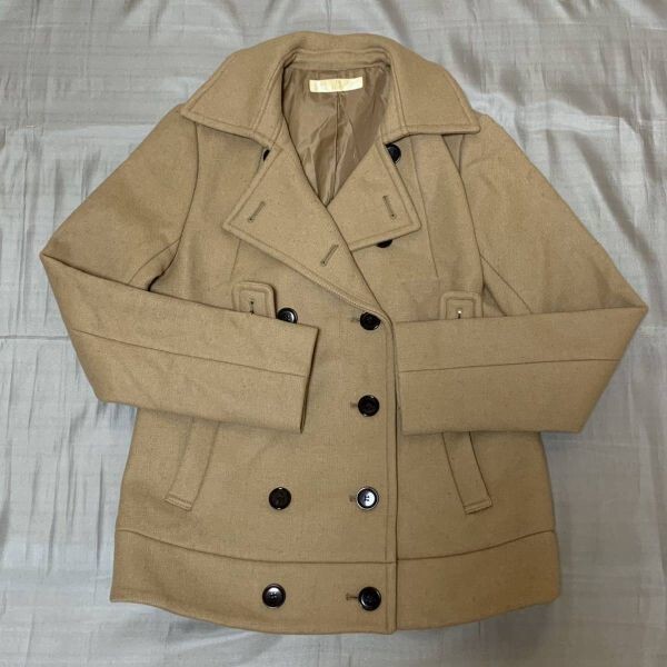 NATURAL BEAUTY BASIC ナチュラルビューティー ベーシック★サイズS★ピーコート★ベージュ★▽2-15拍卖