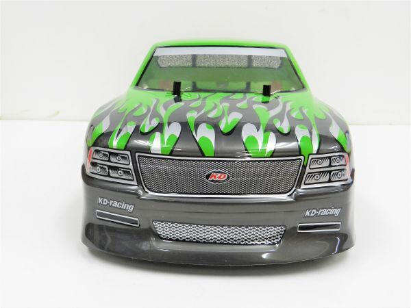 ☆スペアボディー付・完成品RTRが日本全国送料無料☆ ターボ機能付き 2.4GHz 1/10 ドリフトラジコンカー シボレー C1500 タイプ 緑拍卖