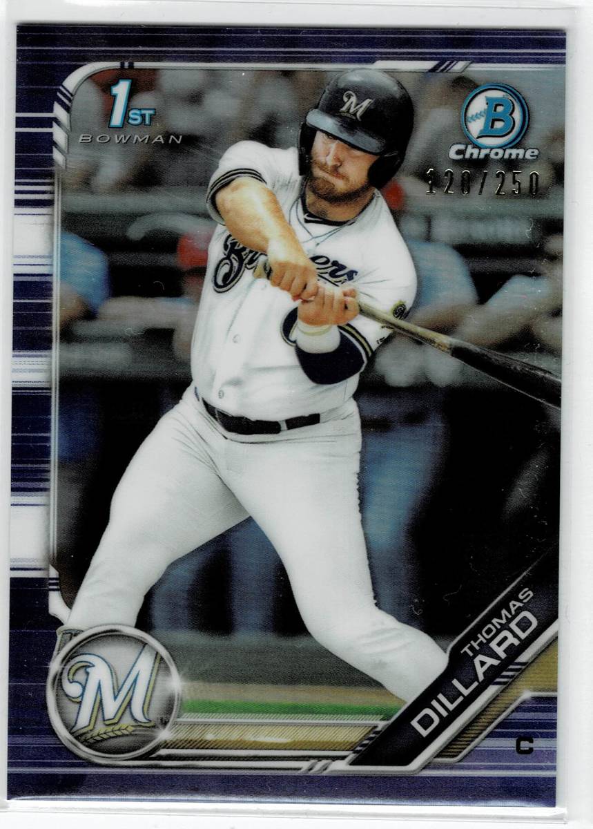 2019 Bowman Chrome Draft Thomas Dillard Purple Refractor /250拍卖