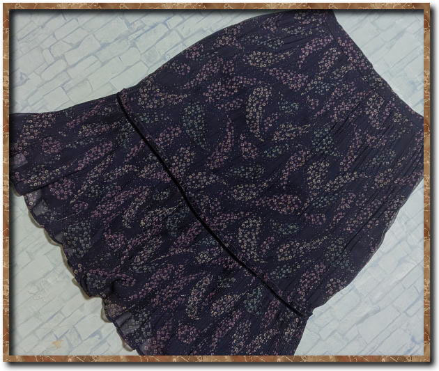 ☆花柄プリーツシフォンスカート 紫☆レリアン拍卖