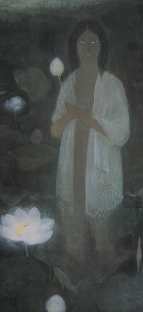 吉沢照子、【蓮翳】、希少な額装用画集より、新品額装付、状態良好、送料込み拍卖