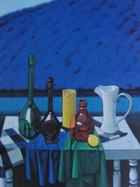 池田道夫、【河畔静物】、希少な額装用画集より、新品額装付、状態良好、送料込み拍卖