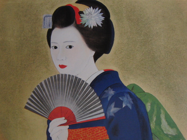 辰巳寛、【舞妓】、希少な額装用画集より、新品額装付、状態良好、送料込み拍卖