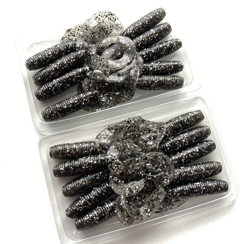 811271 ゲーリーヤマモト 4インチ ダブルテールグラブ 19本 GARY YAMAMOTO DOUBLE TAIL GRUB #177 スモーク/シルバー&ブラックフレーク拍卖