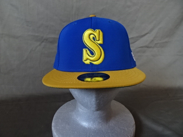 USA購入 ニューエラ【NEWERA】製 【59FIFTY】MLBメジャー【Seattle Mariners】シアトル マリナーズ【S】ロゴ刺繍入りキャップ 7 1/8拍卖