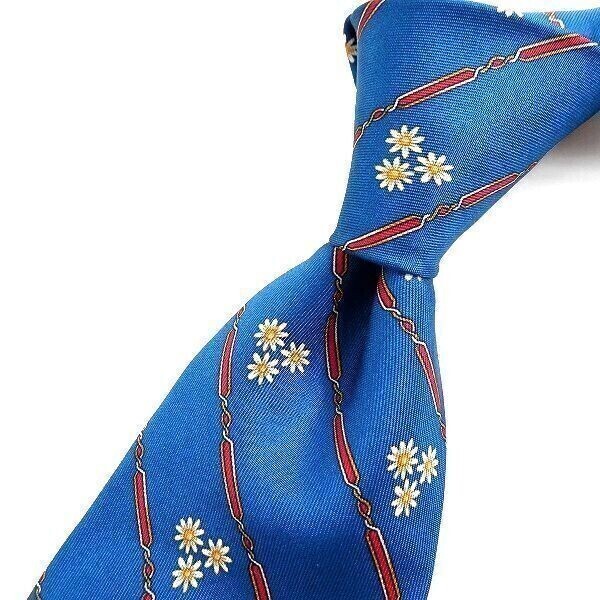 Antonio Muro アントニオ ムーロ 新品 定価1.8万 拘りのイタリア製 三越伊勢丹取扱 小花×レジメンタル柄 シルク ネクタイ ▲033▼bus028ti拍卖