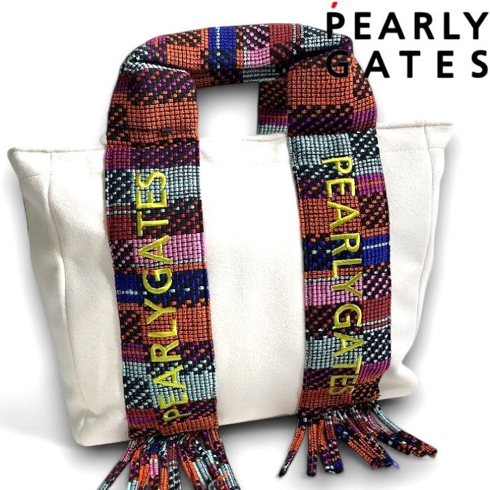 PEARLY GATES パーリーゲイツ 定価3.1万 大容量 A4対応 フリンジハンドル ロッカーバッグ トートバッグ ゴルフ 2281104 030▲035▼50312w08拍卖