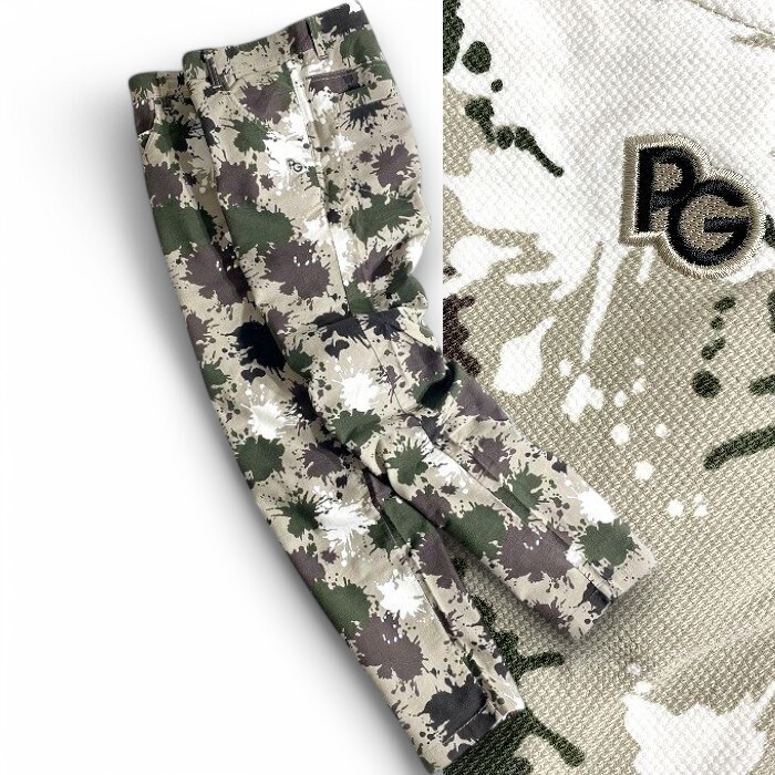 PEARLY GATES パーリーゲイツ 定価3.1万 ブラッシュドコットン ペイントカモ柄 ストレッチ パンツ ゴルフ 2131009 181 6 ▲035▼50226w16拍卖