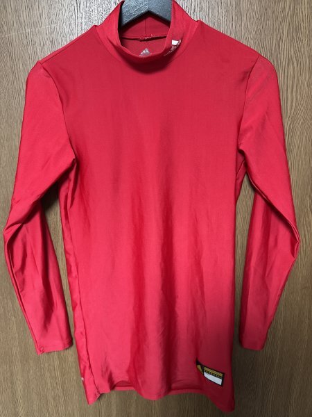 【美品】adidas アディダスベースボールアンダーシャツ レッド メンズMサイズ トレーニング スポーツ コンプレッション拍卖