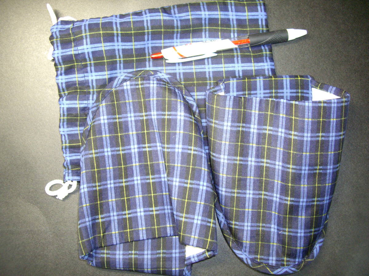 中古 携帯用 スリッパ 青 袋付き拍卖