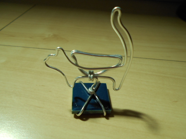 ワイヤーアート ワイヤークラフト 針金細工 ハンドメイド ねこ拍卖