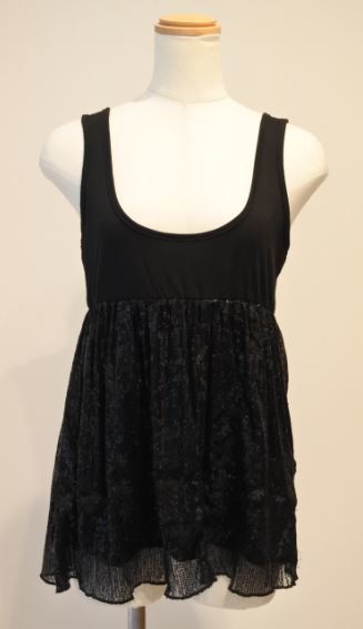 ANAP アナップ タンクトップ ノースリーブ 切り替えデザイン スパンコール ブラック レディース ondrmi k2kb②0402★拍卖