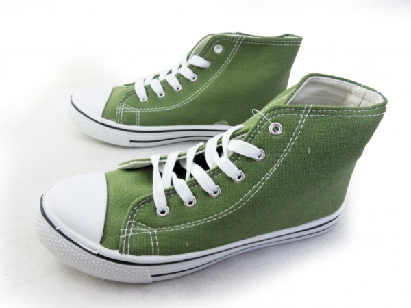 1円~cL745新品AAAミッドカット/レースアップスニーカー23㌢KHAKI♂拍卖