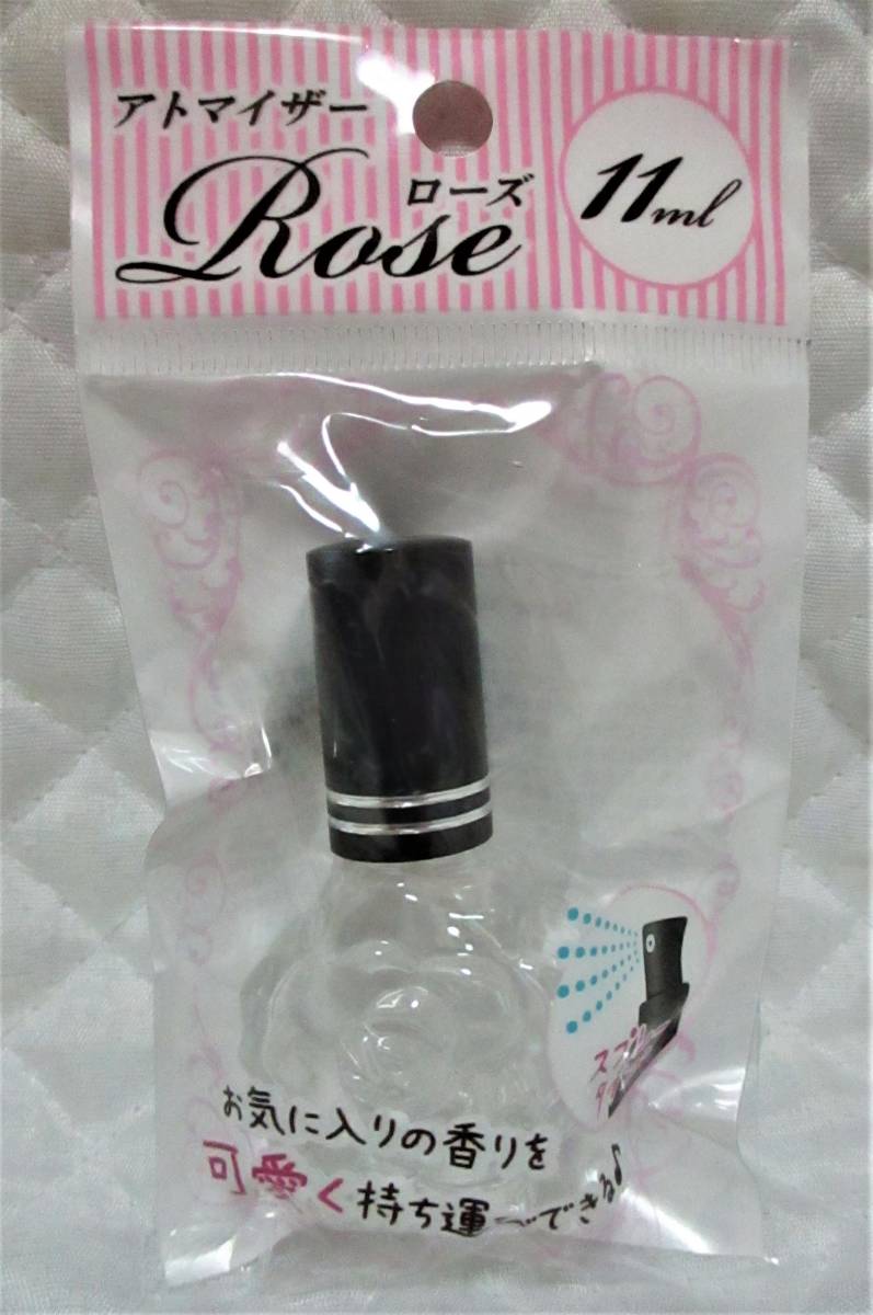 即決【 薔薇 ガラス アトマイザー クリア 】 11ml 携帯用 スプレーボトル 詰替 容器 小分け スプレー ボトル バラ ローズ 詰め替え用 香水拍卖