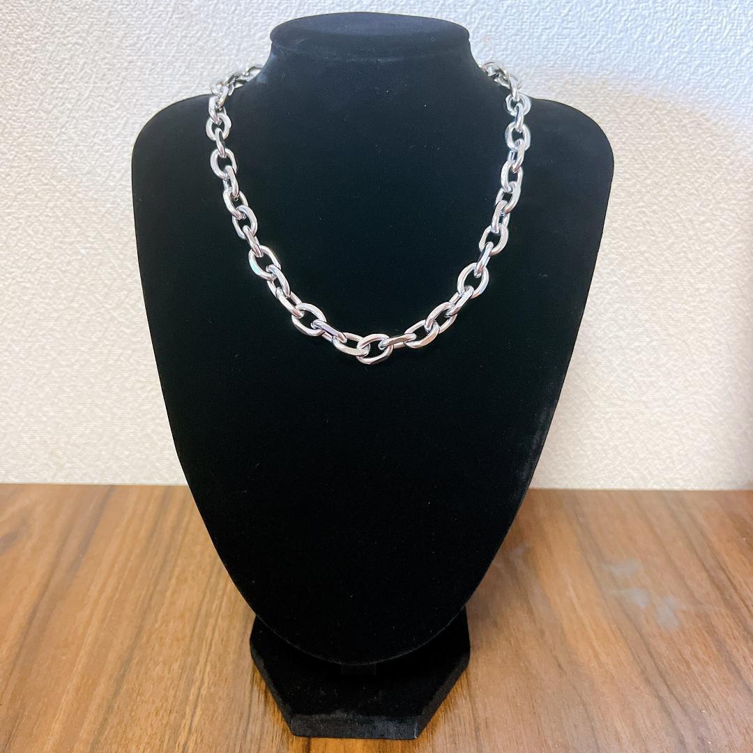 シルバーチェーンネックレス ストリート 太めデザイン拍卖
