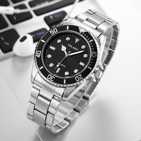 ビジネスクォーツ腕時計 アナログ メンズ シルバー×ブラック拍卖