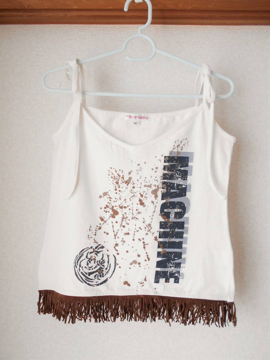 ★美品★裾にフリンジが付いたタンクトップ・キャミソール Мサイズ拍卖