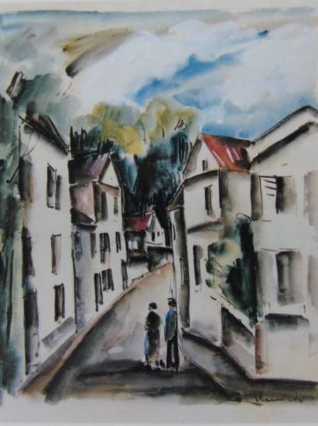 モーリス・ド・ヴラマンク、RUE DE VILLAGE、海外版超希少レゾネ、新品額付、絵画 送料無料、ara拍卖