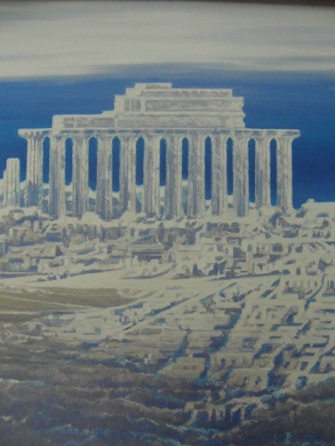 松浦 安弘 【セリヌンテの海】 希少画集画、状態良好、新品高級額装付、送料無料、洋画 油彩 風景拍卖