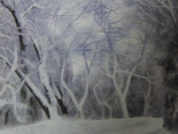 大島秀信、【新雪の朝】、希少な額装用画集より、状態良好、新品額装付、日本人画家、送料込み拍卖