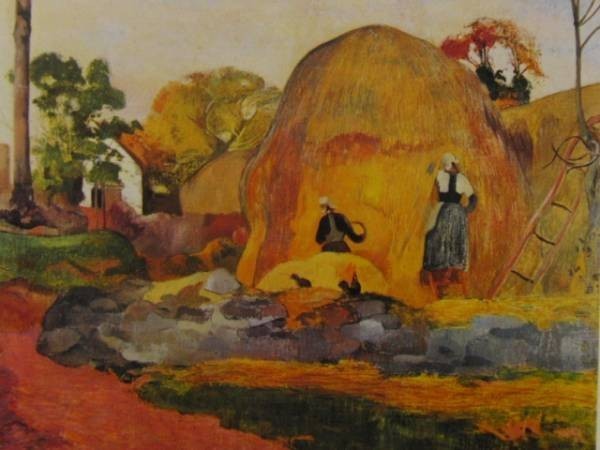 ポール・ゴーガン、黄色い積み藁、希少画集画、新品額装付 choco拍卖