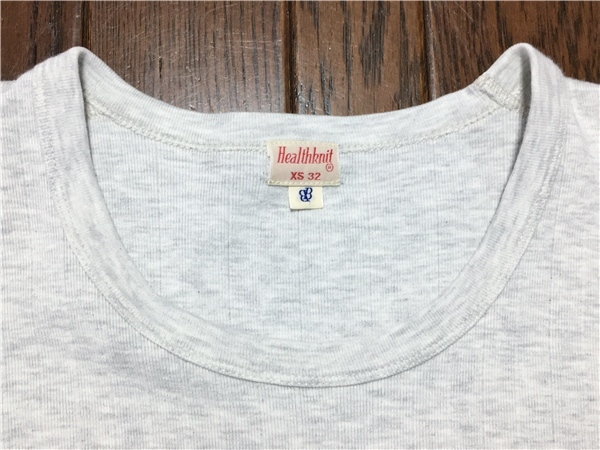 ビームスボーイ BEAMSBOY ヘルスニット Healthknit ストライプ織り ビンテージ調 カットソー XS 霜降り Tシャツ拍卖