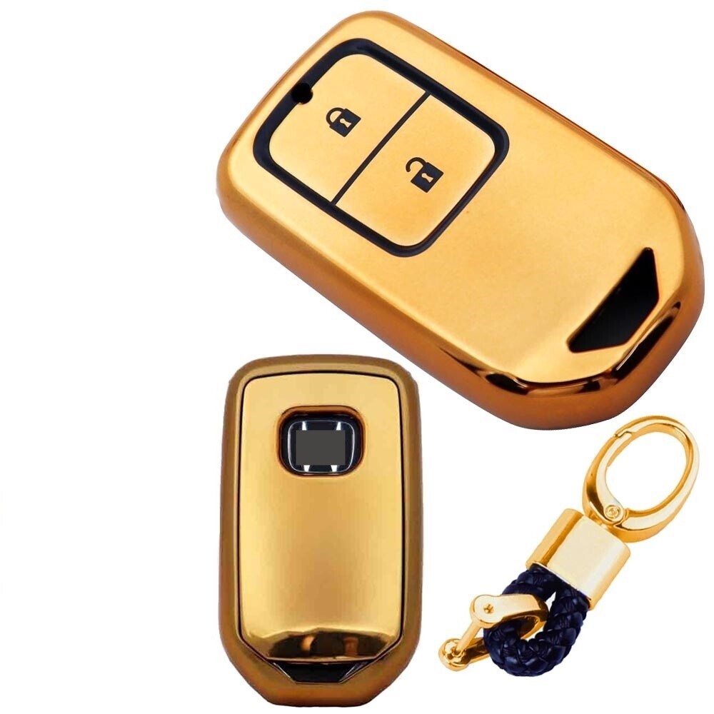 新品即決 ホンダ TPU 金色 ゴールド キーケース キーカバー キーレス アクセサリー ヴェゼル RU1/2 ジェイド FR5 ハイブリッド FR4拍卖