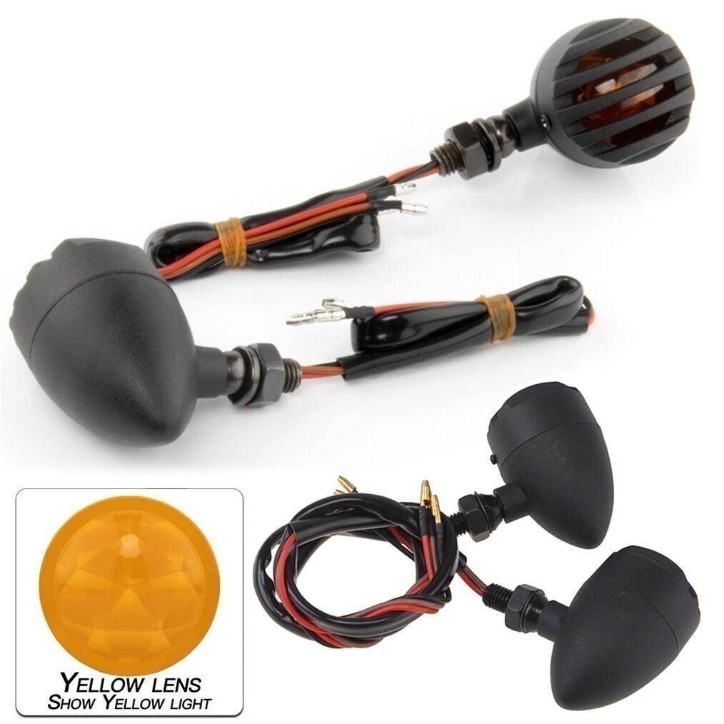 新品即決 12V LED フェンス 砲弾型 ウインカー 4個セット 1台分 黒 汎用 ドラッグスタークラシック ドラスタ拍卖