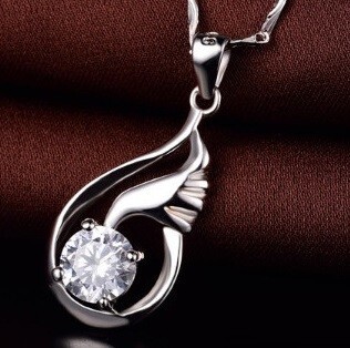 ギフトBOX付 送料無料 新品即決 レディース ネックレス ハート 天使の羽根 シルバー925 チェーン付き おしゃれ かわいい拍卖