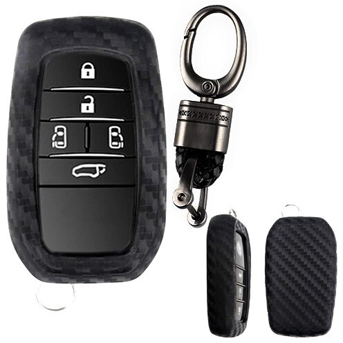 即決新品/トヨタ カーボン調 シリコン スマートキーケース キーカバー アクセサリー アクア マークX ヤリスクロス 10系 シエンタ 70系拍卖